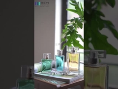 3.4 Oz เติมใหม่ ขวดน้ําหอมสี่เหลี่ยมเปล่า ทองเงิน ไม่ไหล